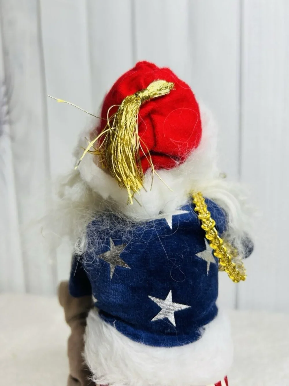 Byers Choice Carolers Patriotic Uncle Sam Santa Claus Red White Blue Vintage
